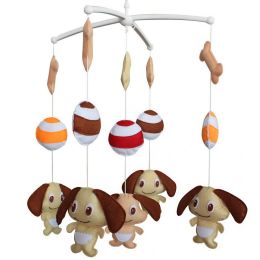 Handmade Dogs Baby Crib Mobile Nursery Room Decor Musical Mobile Crib Toy for Girls Boys