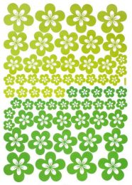 Green Blossoming Flowers - Large Wall Decals Stickers Appliques Home Decor