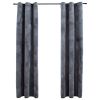 Blackout Curtains with Rings 2 pcs Anthracite 37"x63" Velvet