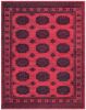 Bijan Border Red and Black Viscose Area Rug 8x10